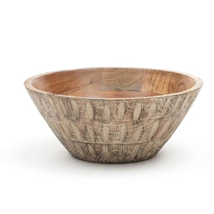 Vintage Look Mango Wood <b>Serving</b> <b>Bowl</b> for Dry Fruits Chips Dining Table Decor <b>Bowls</b> Eco Friendly Hand Carved <b>White</b> Washed <b>Bowl</b> - Product Image 5
