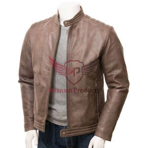 Vente en gros de produits Hasnain veste en cuir marron pour hommes personnalisez votre look avec un logo personnalisé votre style de qualité supérieure - Product Image 1