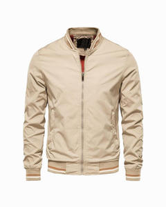 Chaqueta Bomber de Color Sólido para Hombre, Corte Ajustado, Estilo Casual de Béisbol, Moda Otoñal de Alta Calidad con Logotipo Frontal - Product Image 6
