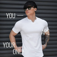 T-shirt blanc 100% en coton et polyester avec col montant Design surdimensionné lourd