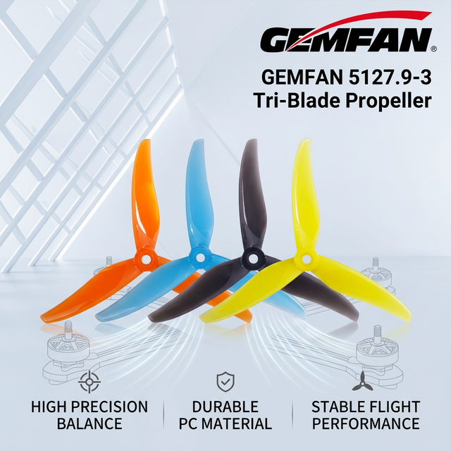 Gemfan 5127.9-3 5.1 Inch FPV Propeller 3 Blade PC Drone Propeller Drone Accessories Parts for FPV Freestyle Quadcopter UAV Parts