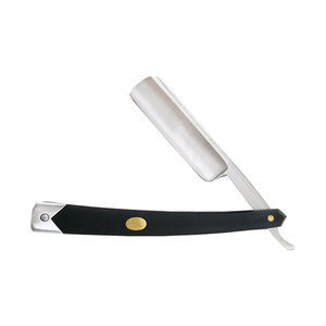 Rasoir droit professionnel en acier inoxydable à bord unique avec poignée noire rasage de sécurité jetable pour soins personnels utilisation barbier - Product Image 3