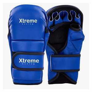 Guantes de Boxeo MMA sin Dedos (Cuero PU) - Absorción de Humedad, Palma Reforzada para Entrenamiento Deportivo/Gimnasio para Adultos - Product Image 4