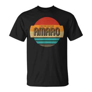T-shirt promotionnel Amaro Name Retro Vintage Sunset en édition limitée - Product Image 1