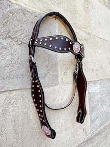 Pferdezaumzeug หนังตะวันตกปลอกคอและปลอกอกอกชุดเครื่องมือหัวคอปลอกอกอกม้าตะวันตกชุดปลอกอกอก - Product Image 4