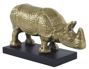 Sculpture d'ornement moderne en aluminium, style rhinocéros antique, faite à la main, mobile, pour table, décoration maison, hôtel, bureau, Pâques, marque IHA - Product Image 4