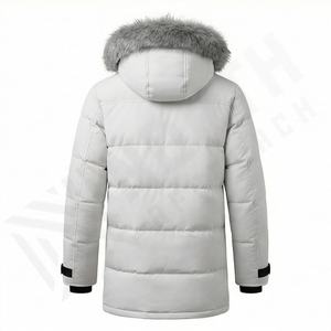 Veste matelassée coupe-vent à fermeture éclair pour homme, taille plus, imperméable, chauffante, capuche amovible, décontractée, en coton, fausse fourrure épaisse - Product Image 2