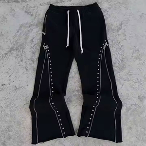 <b>Long</b> <b>Sleeve</b> Black Rhinestone Tracksuit for <b>Men</b> Plain Color Winter Latest Design Warm and Stylish Fleece Fabric Tracksuit Set - Product Image 3