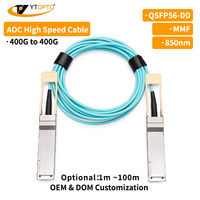 YTOPTO CE FC 인증 400G QSFP56-DD AOC 액티브 광케이블,1M-100M,CISCO/Juniper/Arista/Mellanox LinkX 100% 테스트 호환성
