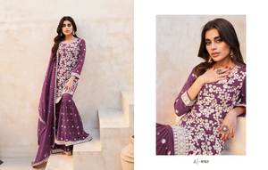 Heavy Georgette Embroidery Work Sharara Plazzo <b>Suit</b> by Royal Export - Product Image 2