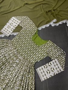 Vestido de algodón para mujer, ropa de diseño lista para usar, Kurtis, Anarkali, última moda, precio bajo, Dupatta, indio, Reyon - Product Image 5