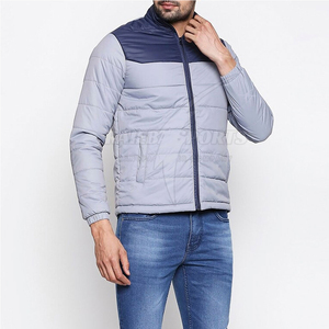 Vente en gros 2025 vestes bouffantes en laine pour hommes avec col montant et logo avant de style personnalisé manches longues - Product Image 6