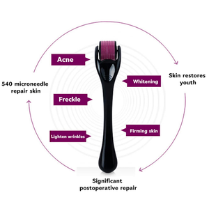 Rouleau <span class=keywords><strong>Derma</strong></span> à usage domestique, 540 micro-aiguilles 13 mm, absorption d'essence, rajeunissement de la peau, 1,5 mm, 0,5 mm, logo personnalisé, certifié CE - Product Image 3
