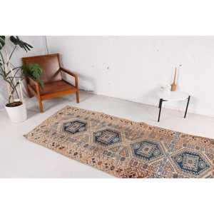 พรมวิ่งสไตล์ตุรกี ขนาด 0.3x8.9 ฟุต (9x271 ซม.) สีน้ำเงินวินเทจ ลายตะวันตกเฉียงใต้ - Product Image 3