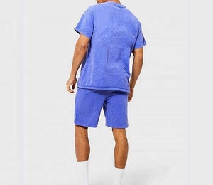Men's High Quality Two Piece 100% Cotton Acid Wash <b>Shorts</b> Set Oversized Streetwear with Custom Logo Design Elastic Waist Closure - Product Image 4