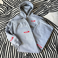 Survêtement à capuche longueur intégrale en coton 100% personnalisé, style streetwear, délavé au soleil, grammage lourd 400g, respirant, séchage rapide, coupe classique, délavage à l'acide
