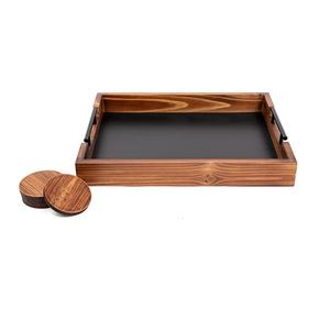 Plateau de service en bois fait main au design personnalisé Plateau de table en bois d'acacia design - Product Image 2