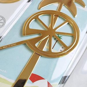 Gold Plated Lemon & Palm Tree Shape Metal Stirring <b>Spoon</b> Honey Juice Milk Tea Drink Milk <b>Coffee</b> Stirring Stick - Product Image 5