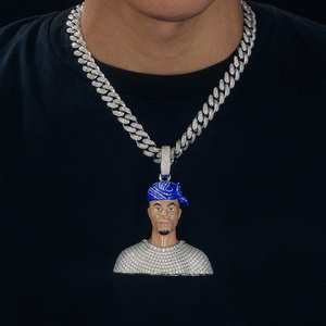 จี้เครื่องประดับสไตล์ฮิปฮอปสีขาวทองอย่างดีตัด10kt ห้องปฏิบัติการที่ยอดเยี่ยมปลูกด้วยเพชร VVS สีทองล้วนสำหรับเป็นของขวัญแต่งงานวันเกิด - Product Image 3