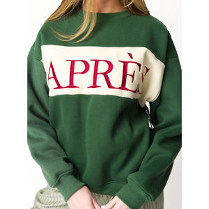 Bordado Logo Peso Pesado Cuello Redondo Sudadera Niñas Varsity Sudadera Colorblocked Bordado Cuello Redondo - Product Image 1