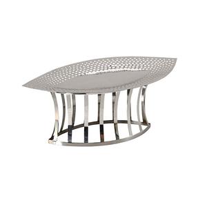 Fiestas de Navidad y bodas Soporte de plato de pastel redondeado superior de madera Soporte de pastel de metal decorativo grabado a mano - Product Image 2