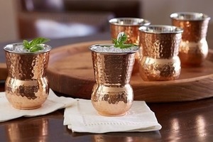 Modern Design Copper <b>Tumbler</b> 500ml Capacity Hammered <b>Glass</b> Drinkware Pure Copper Metal Cup Wholesale Manufacturer's Product - Product Image 5