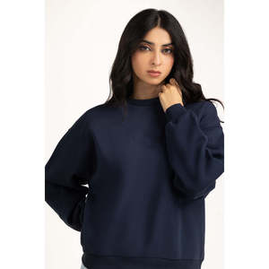 Sweat-shirt décontracté en maille respirante coupe classique WM-SWS-WS25-101 Pull uni Mode féminine Fournisseur OEM ODM Marque privée - Product Image 5