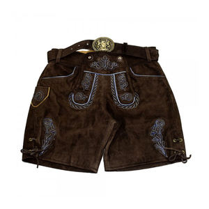 2024 Customizable <b>Women's</b> High Waist ENGLAND STYLE Embroidered Breathable Leather <b>Lederhosen</b> Shorts - Product Image 1