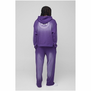 Chándal con capucha lavado con detalle de costura cuadrada de gran tamaño de algodón 100% estilo de invierno informal con técnicas bordadas en 3D - Product Image 5