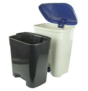 25L Foot Pedal Garbage Bin for Kitchen Trash Can with Black Inner Bucket Space-Saver Plastic PP Garbage Bin Vietnam Supplier