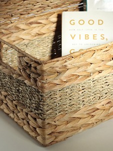 <b>Metal</b> frame water hyacinth <b>Boxes</b> Handmade <b>Storage</b> Box Eco-Friendly Natural Home and Home Decor Wholesale from Vietnam - Product Image 6