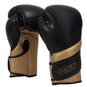 QST Gants MMA unisexes en cuir de vachette de haute qualité pour l'entraînement au combat-Couleur or Logo privé personnalisé - Product Image 1