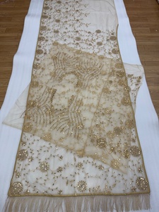 Sari indien de designer Bollywood, tissu exclusif haut de gamme, broderie lourde, travail de sequins, élégant, pour mariage, cérémonie, fête. - Product Image 5