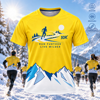 T-shirt de course sur sentier personnalisé à séchage rapide, maillot de sport pour course 10K, marathon en montagne hivernal, respirant, pour équipe