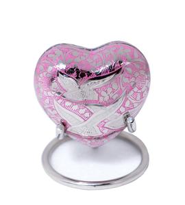 โกศนกสีชมพูสำหรับขี้เถ้าเถ้ากระดูกที่ระลึกสำหรับงานศพของชำร่วยของชำร่วยรูปหัวใจทองเหลืองตกแต่งด้วยขนาดที่กำหนดเองได้ - Product Image 3