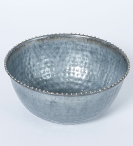 Cuenco redondo de Metal galvanizado, decoración de jardín, bañera - Product Image 5