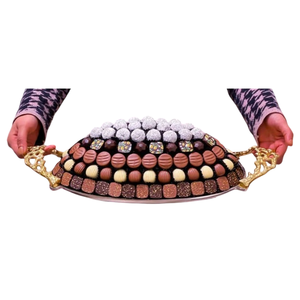 Bol à chocolat exclusif en métal doré avec poignée Décoration de la maison Bol de service au chocolat Bonbons Desserts Affichage Prix d'usine - Product Image 2