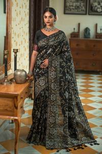 Sari Jamdani de Calidad de Exportación a Precio Económico, con Piel Sintética, Reversible, Absorbente de Humedad, para Mujer, por SHREE INDIAN EXPORTS - Product Image 2