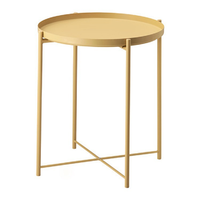 Plateau détachable de conception moderne nordique de Faddish d'approvisionnement direct d'usine Table basse pliante en métal de forme ronde avec des jambes en métal