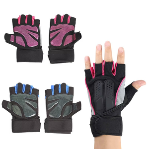 Gants de cyclisme unisexes de bonne qualité à prix de gros, fabriqués au Pakistan, demi-doigts, en cuir, antidérapants, protection UV, pour la pratique du sport et de la gym - Product Image 1