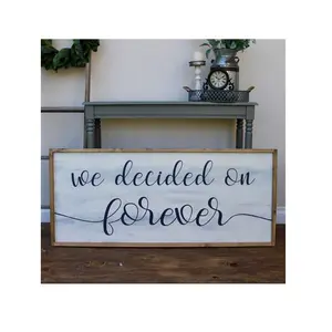 We decided on forever Love Quote Wooden Love Sign Framed Quote Marriage decoration