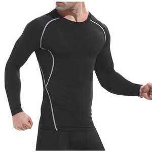 Rashguard de fitness et MMA respirant à manches longues en polyester UPF50 de haute qualité 160 GSM, grande taille, à compression - Product Image 1