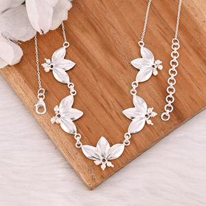 Collar de Plata de Ley 925 con Colgante de Loto Grueso, Cadena de Eslabones, Cuentas, Joyería Fina para Mujer, Venta al por Mayor - Product Image 5