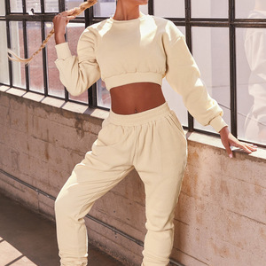 Conjunto de Dos Piezas de Sudadera y Pantalones Deportivos de Punto Personalizados, Transpirables y Ecológicos, Estilo Urbano 2025 para Mujer - Product Image 1