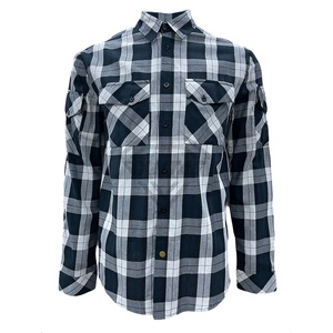 เสื้อเชิ้ตผ้าสักหลาดแขนยาวผ้าฝ้าย100% สำหรับผู้ชายเสื้อเชิ้ตผ้าสักหลาดลายทางแบบลำลองกำหนดโลโก้ได้เอง - Product Image 1