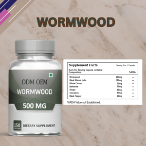 ODM OEM Absinthe ayurvédique 500 mg 150 capsules OEM Offre Spéciale Absinthe de noix noire 120 capsules Complément complexe à base de plantes - Product Image 2