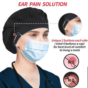 Gorros de enfermería suaves de algodón 100% para mujeres y hombres, gorros quirúrgicos médicos para cirujanos dentales, trabajadores sanitarios, Cardlock de pelo largo - Product Image 2