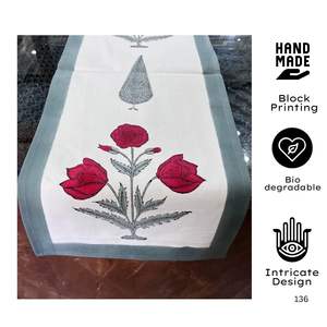 Chemin de table en coton TNT de qualité supérieure fabriqué à la main Jaipuri ethnique main bloc impression élégante feuille Design lavable en Machine pour la maison - Product Image 2