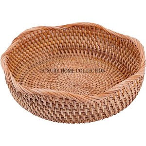 Bandeja de Servicio de Material de ratán de alta calidad con un marco resistente para llevar aperitivos de té y café y Decoración elegante para el hogar - Product Image 2