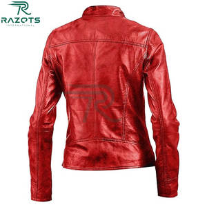 Chaqueta de Cuero de Oveja para Mujer, Diseño Personalizado, Talla Grande, Chaqueta de Motociclista Impermeable, Chaqueta de Invierno con Peluche, Ropa de Talla Grande - Product Image 2